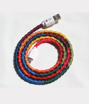 Vorson El Yapımı Rainbow Micro 1mt Şarj & USB Kablosu