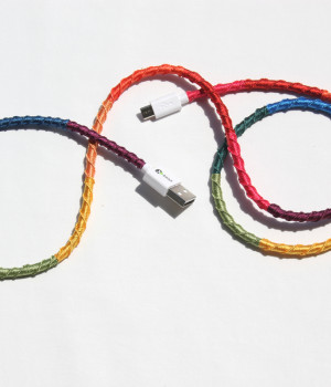 Vorson El Yapımı Rainbow Micro 1mt Şarj & USB Kablosu