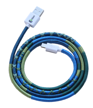 Vorson El Yapımı Blue Daisy Micro 1mt Şarj & USB Kablosu