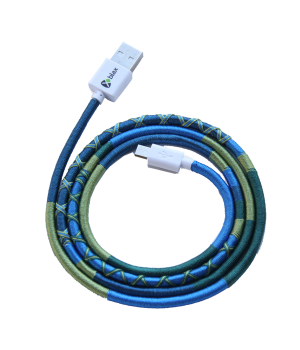 Vorson El Yapımı Blue Daisy Micro 1mt Şarj & USB Kablosu