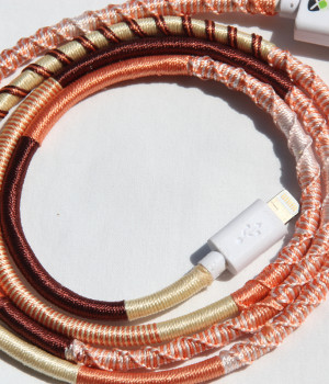 Vorson El Yapımı Champagne Lightning 1mt Şarj & USB Kablosu