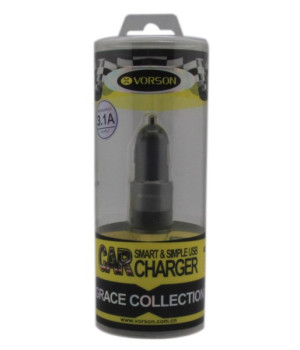 Vorson 3.1 Araç Şarjı Dual Usb Round 2a Micro Kablolu Set
