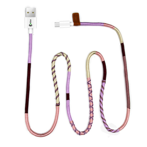 Vorson El Yapımı Purple Mix Micro 1mt Şarj & USB Kablosu