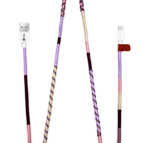 Vorson El Yapımı Purple Mix Micro 1mt Şarj & USB Kablosu